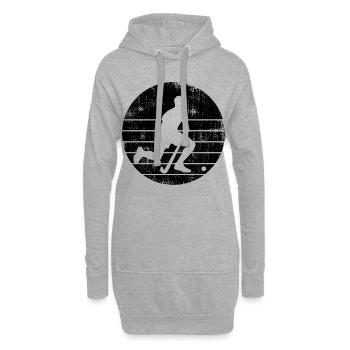Joueur de hockey sur gazon - Sweat-shirt à capuche long Femme - gris chiné - Devant