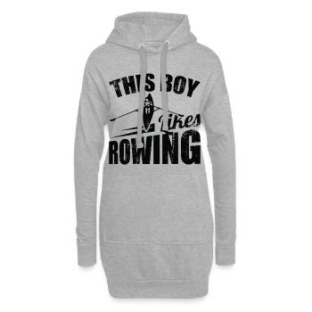 Rowing Child - Hoodie Dress - heather grey - Front