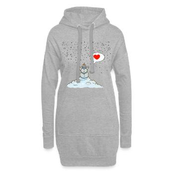 Schneemann - Hoodie-Kleid - Grau meliert - Vorne