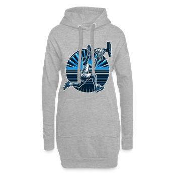 Basketball Dunking Geschenk - Hoodie-Kleid - Grau meliert - Vorne