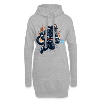 Pompier panthère Jaguar cadeau - Sweat-shirt à capuche long Femme - gris chiné - Devant