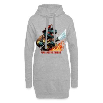 Fire Brigade T-Rex Gift - Hoodie Dress - heather grey - Front