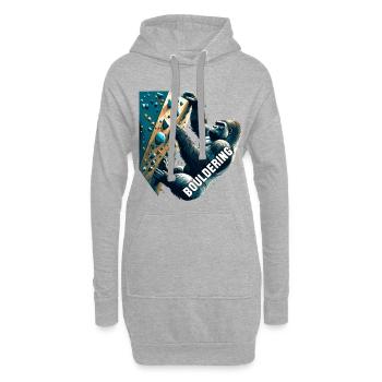 Bouldern Gorilla Geschenk - Hoodie-Kleid - Grau meliert - Vorne