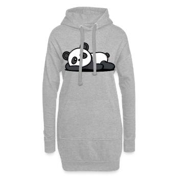 Is Mir Egal Statement Panda Gleichgültig - Hoodie-Kleid - Grau meliert - Vorne