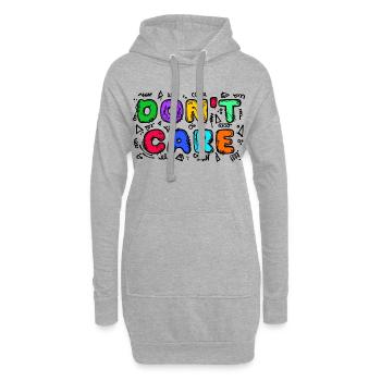 Je ne me soucie pas de la déclaration - Sweat-shirt à capuche long Femme - gris chiné - Devant