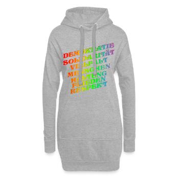 DEMOKRATIE SOLIDARITÄT VIELFALT - Hoodie-Kleid - Grau meliert - Vorne