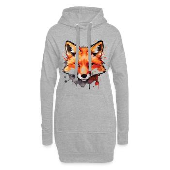 Niedlicher Fuchs - Hoodie-Kleid - Grau meliert - Vorne