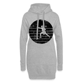 Fechter Skizze - Hoodie-Kleid - Grau meliert - Vorne