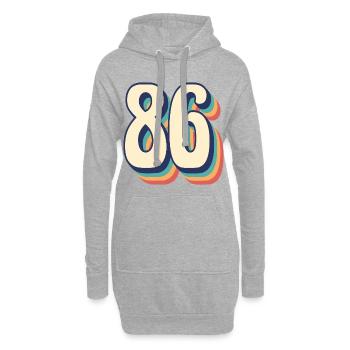 Vintage Retro T-Shirt Nummer 86 Eighty Six - Hoodie-Kleid - Grau meliert - Vorne