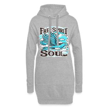 Incroyable oiseau du ciel avec l’ libre et l’âme - Sweat-shirt à capuche long Femme - gris chiné - Devant
