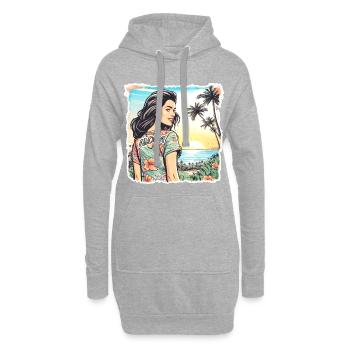 Aloha Mädchen - Hoodie-Kleid - Grau meliert - Vorne