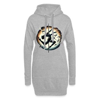 Poledance akrobatisch Frau Sport Geschenk - Hoodie-Kleid - Grau meliert - Vorne