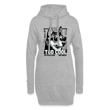 Trop cool lunettes de soleil husky - Sweat-shirt à capuche long Femme - gris chiné - Devant