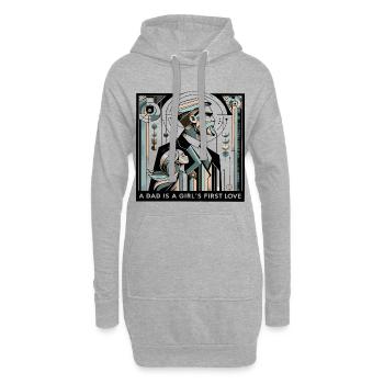 Un papa est le premier ami d’une fille - Sweat-shirt à capuche long Femme - gris chiné - Devant