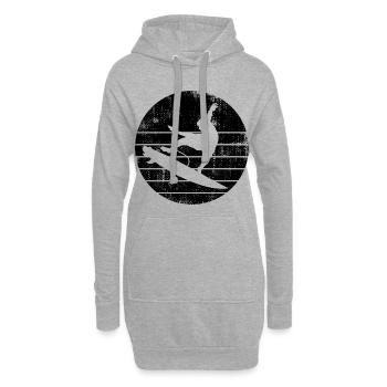 Croquis de surf - Sweat-shirt à capuche long Femme - gris chiné - Devant
