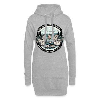 Ich hasse Menschen, aber Steine finde ich gut. - Hoodie-Kleid - Grau meliert - Vorne