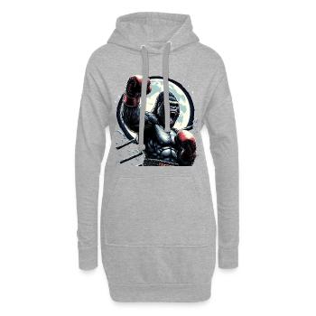 Gorilla Boxer Kämpfer Boxen Mond Geschenk - Hoodie-Kleid - Grau meliert - Vorne