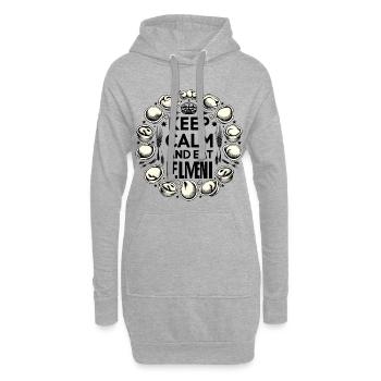 Gardez votre calme et mangez Pelmeni cadeau russe - Sweat-shirt à capuche long Femme - gris chiné - Devant