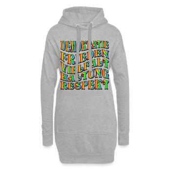 DEMOKRATIE HALTUNG - Hoodie-Kleid - Grau meliert - Vorne
