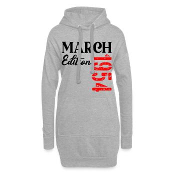Geburtstag März 1954 – 73. Jahrestag - Hoodie-Kleid - Grau meliert - Vorne