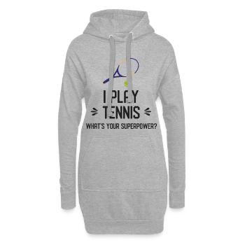 Ich spiele Tennis. Was ist deine Superkraft? - Hoodie-Kleid - Grau meliert - Vorne