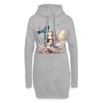 1 Jahr Fee Elfe Geburtstag Geschenk - Hoodie-Kleid - Grau meliert - Vorne