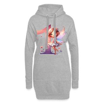 1 Jahr Fee Elfe Geburtstag Geschenk - Hoodie-Kleid - Grau meliert - Vorne