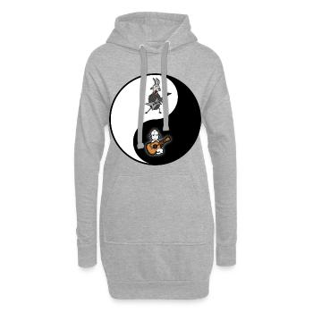 Hardrock vs Akustik Yin Yang alles im Einklang - Hoodie-Kleid - Grau meliert - Vorne