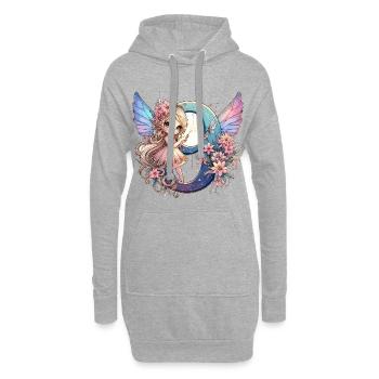 9 Jahre Fee Elfe Geburtstag Geschenk - Hoodie-Kleid - Grau meliert - Vorne