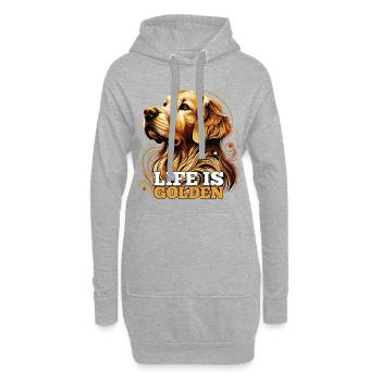 Das Leben ist Golden Retriever Hund Geschenk - Hoodie-Kleid - Grau meliert - Vorne