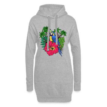 Amoureux Des Oiseaux, Perroquet, Amoureux Des Animaux, Animal De Compagnie, Zoo - Sweat-shirt à capuche long Femme - gris chiné - Devant