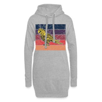 Animal De Compagnie, Tropical, Jungle, Oiseau, Animal, Perroquet, Zoo - Sweat-shirt à capuche long Femme - gris chiné - Devant