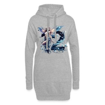 12 Jahre Fee Elfe Geburtstag Geschenk - Hoodie-Kleid - Grau meliert - Vorne