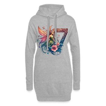 17 ans fée elfe mignon cadeau d’anniversaire - Sweat-shirt à capuche long Femme - gris chiné - Devant
