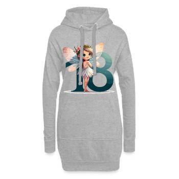 18 Jahre Fee Elfe süß Geburtstag Geschenk - Hoodie-Kleid - Grau meliert - Vorne