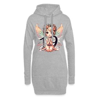 19 Jahre Fee Elfe süß Geburtstag Geschenk - Hoodie-Kleid - Grau meliert - Vorne