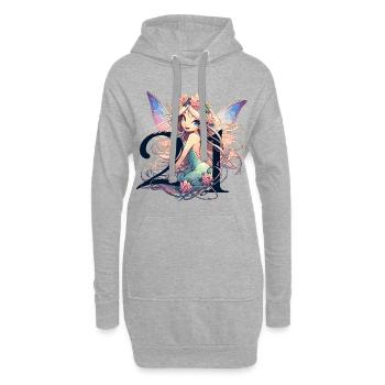 21 Jahre Fee Elfe süß blond Geburtstag Geschenk - Hoodie-Kleid - Grau meliert - Vorne