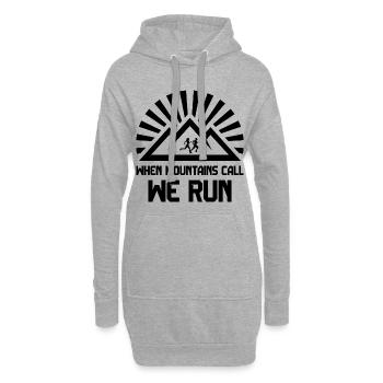 Trailrunner - Wenn die Berge rufen - wir laufen - Hoodie-Kleid - Grau meliert - Vorne