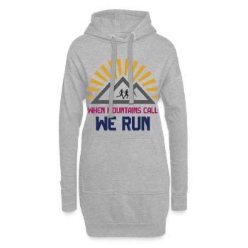 Trailrunner - Wenn die Berge rufen - wir laufen - Hoodie-Kleid - Grau meliert - Vorne