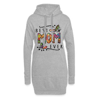 best mom ever muttertag mama bunt - Hoodie-Kleid - Grau meliert - Vorne