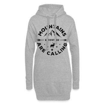 Les montagnes vous appellent - Aventure en plein air - Sweat-shirt à capuche long Femme - gris chiné - Devant
