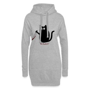 Black Cat - Hoodie-Kleid - Grau meliert - Vorne