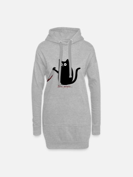 Eew, people... - Hoodie-Kleid - Grau meliert