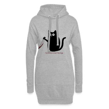 Sensitive and Savage - Hoodie-Kleid - Grau meliert - Vorne