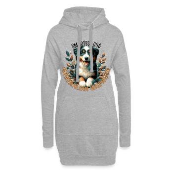 Chiot Berger Australien Chien Intelligent - Sweat-shirt à capuche long Femme - gris chiné - Devant