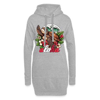 Aloha Schildkröte Hawaii Geschenk - Hoodie-Kleid - Grau meliert - Vorne