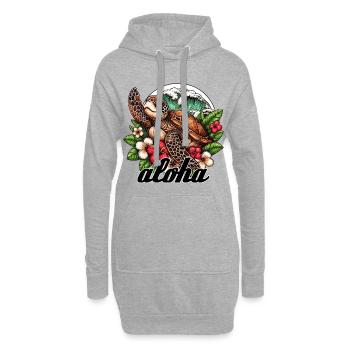 Aloha Schildkröte Hawaii Geschenk - Hoodie-Kleid - Grau meliert - Vorne