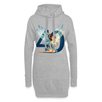 40 Jahre Fee Elfe süß Geburtstag Geschenk - Hoodie-Kleid - Grau meliert - Vorne