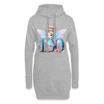 100 Jahre Fee Elfe süß Geburtstag Geschenk - Hoodie-Kleid - Grau meliert - Vorne