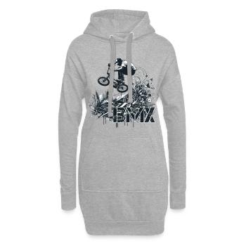 BMX Bike Bike Trick City Cadeau - Sweat-shirt à capuche long Femme - gris chiné - Devant